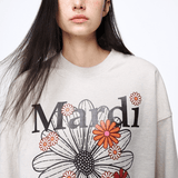 Mardi Mercredi Sweatshirt Flowermardi Blossom Oatmeal Black