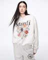 Mardi Mercredi Sweatshirt Flowermardi Blossom Oatmeal Black
