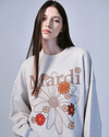 Mardi Mercredi Sweatshirt Flowermardi Blossom Oatmeal Taupe
