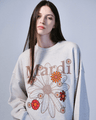Mardi Mercredi Sweatshirt Flowermardi Blossom Oatmeal Taupe