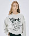 Mardi Mercredi Sweatshirt Triple Flower Oatmeal Black
