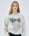 Mardi Mercredi Sweatshirt Triple Flower Oatmeal Black