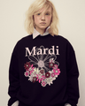 Mardi Mercredi Sweatshirt Flowermardi Jardin Black Palepink