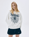 Mardi Mercredi Sweatshirt Flowermardi Needlework White Navy