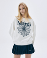 Mardi Mercredi Sweatshirt Flowermardi Needlework White Navy