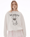 Mardi Mercredi Sweatshirt Swing The Tail Ddanji Flower Necklace Multicolor White Pink